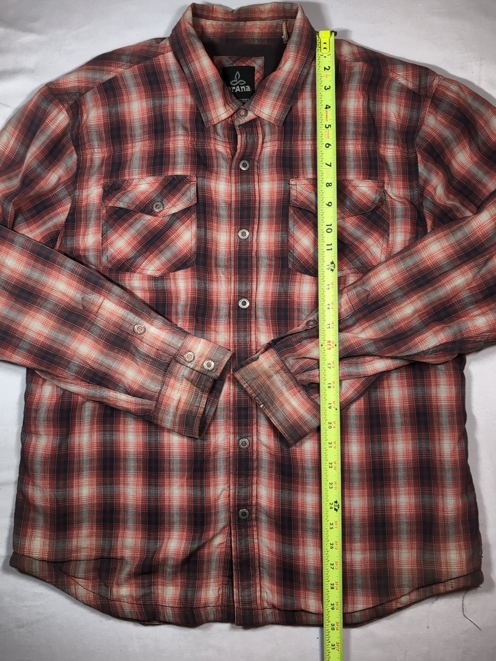 Prana Flannel Lined Snap Shirt Xl - Picture 2 of 7